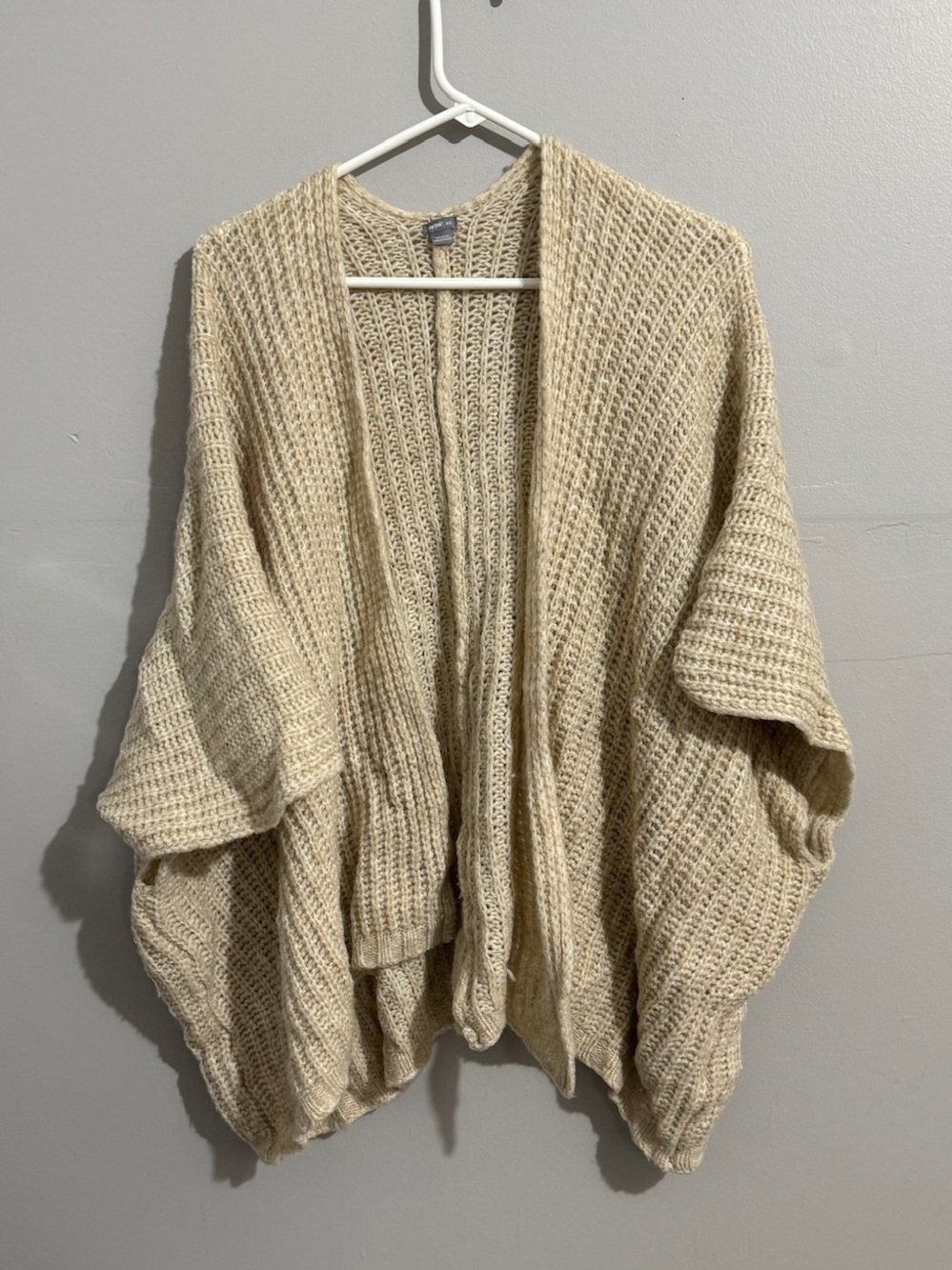 Aerie Sweater Cardigan Kimono Open Knit Beach Womens One Size Neutral Coastal